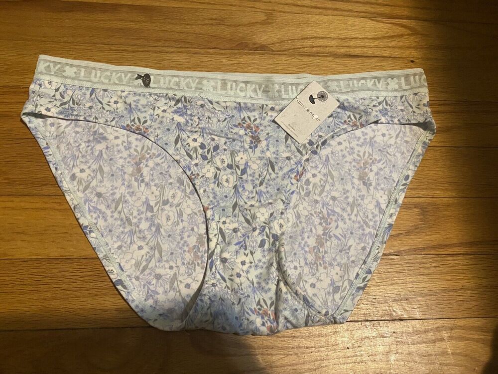 Lucky Brand Women's Signature Logo Band Floral Bikini Panty - XL